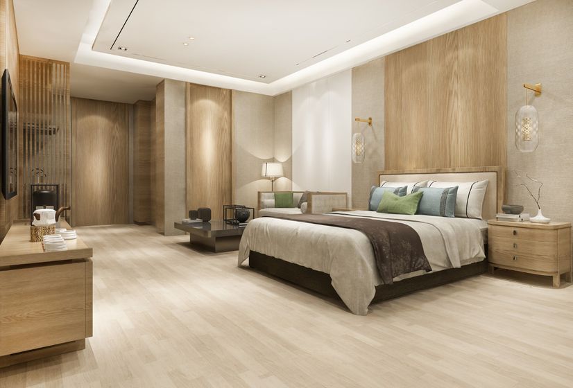 Earthy bedroom renovation